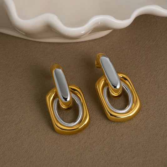 Aurévia - Gold & Silver Dangle Earrings