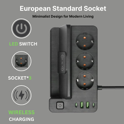 2025 EU Power Strip | Fast Charging Extension Socket