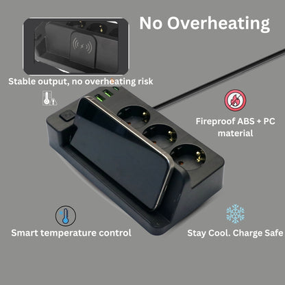 2025 EU Power Strip | Fast Charging Extension Socket