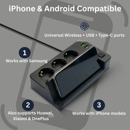 2025 EU Power Strip | Fast Charging Extension Socket
